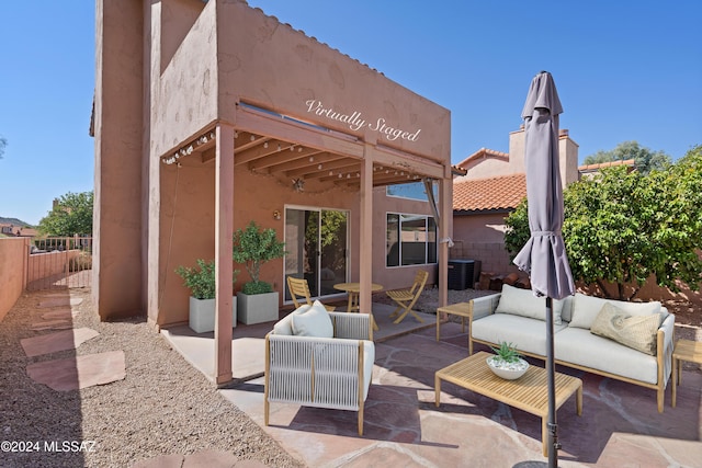 view of patio with an outdoor living space