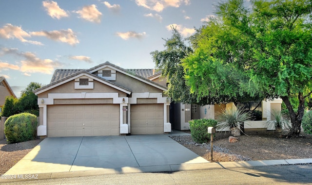 view of front of house featuring a garage