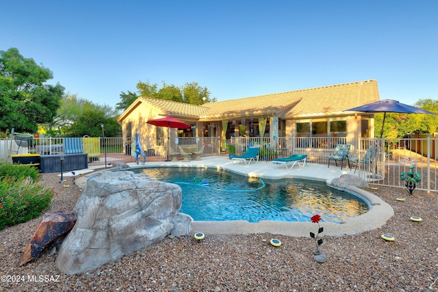 view of pool with a patio