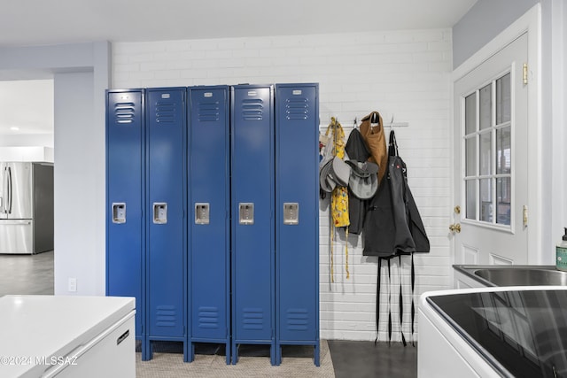 interior space with washer / dryer