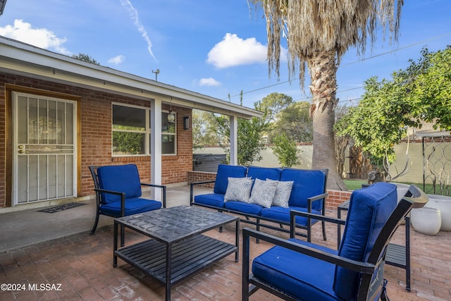 view of patio / terrace featuring an outdoor living space