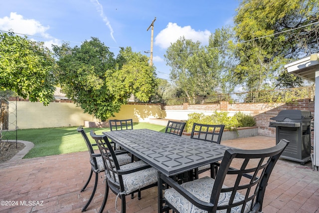 view of patio featuring area for grilling