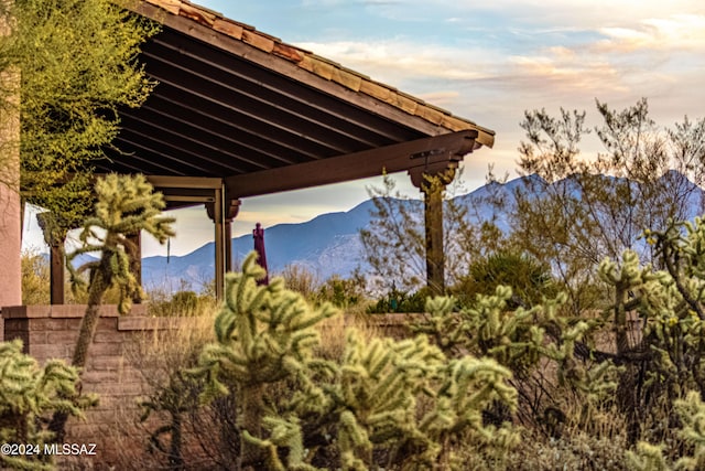 exterior space with a mountain view