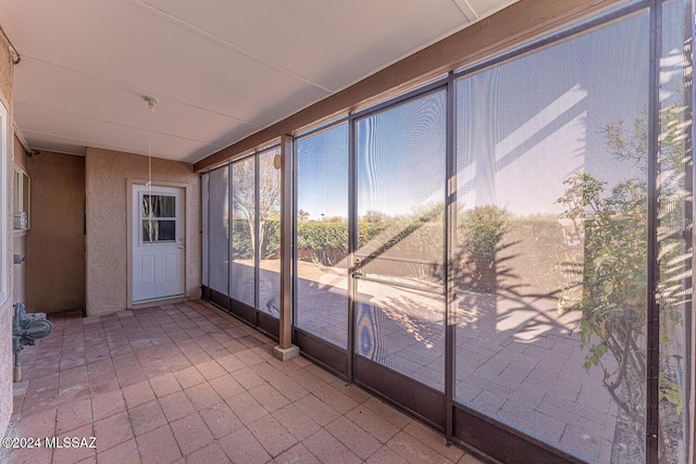 view of unfurnished sunroom