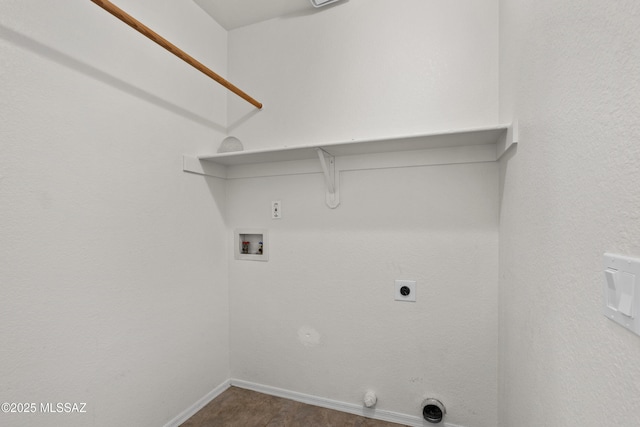 laundry area featuring gas dryer hookup, hookup for an electric dryer, and washer hookup