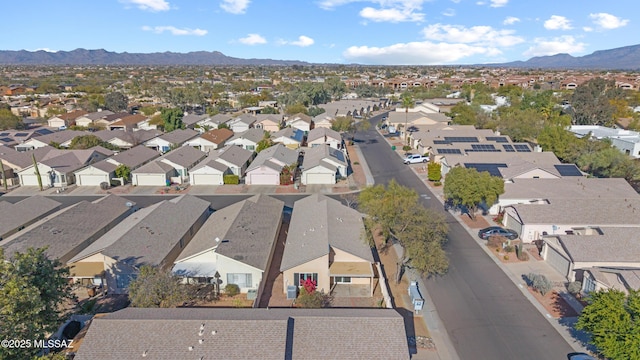 aerial view with a mountain view