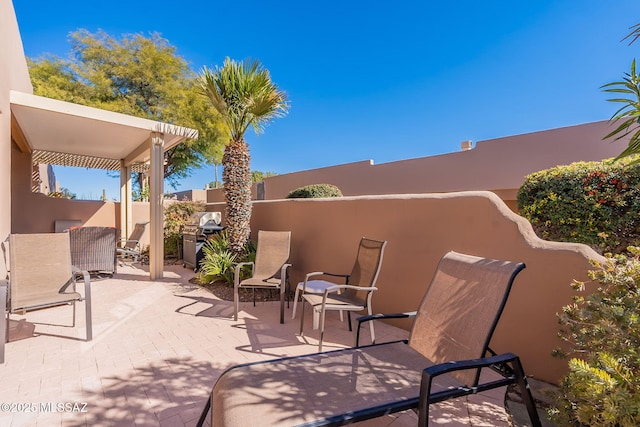 view of patio / terrace featuring a grill