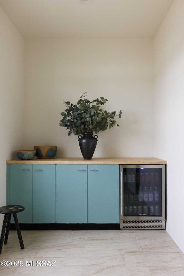 interior details with wine cooler