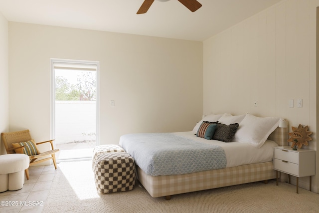 bedroom featuring ceiling fan