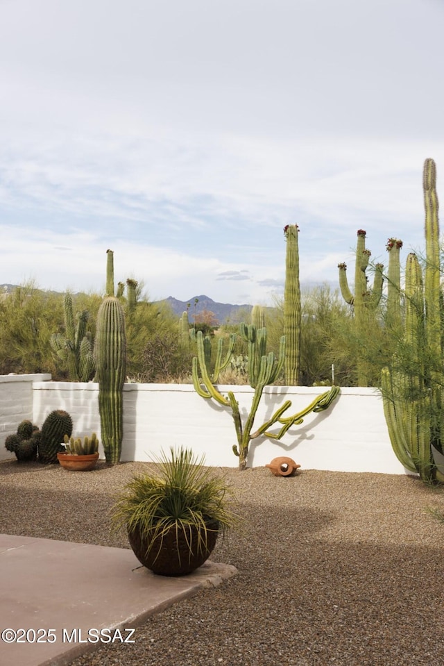 exterior space with a mountain view