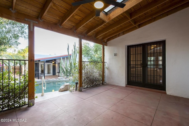 view of patio featuring french doors