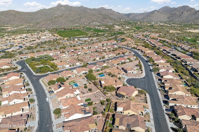 bird's eye view featuring a mountain view