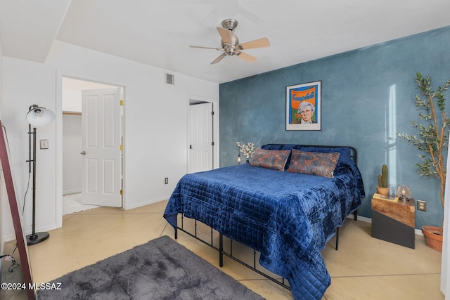 bedroom with ceiling fan