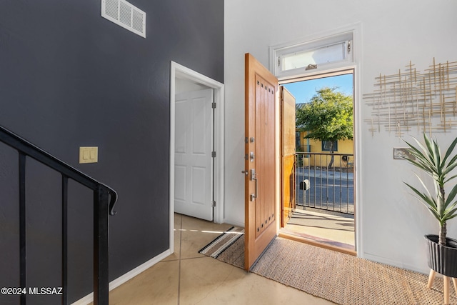 entryway with tile patterned flooring