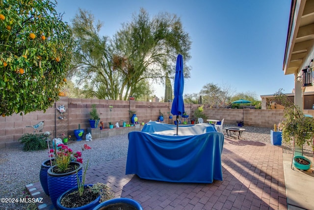 view of patio with grilling area