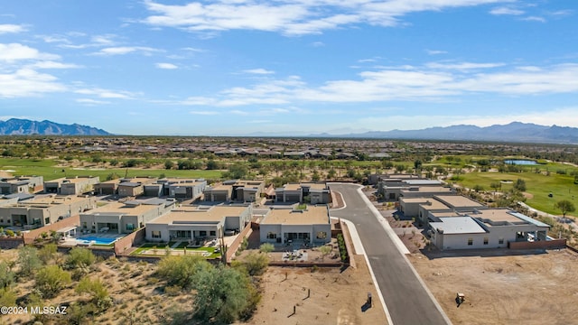 aerial view with a mountain view