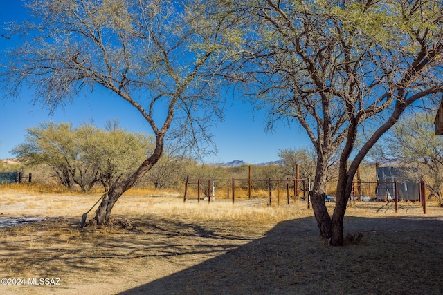 view of yard with a rural view