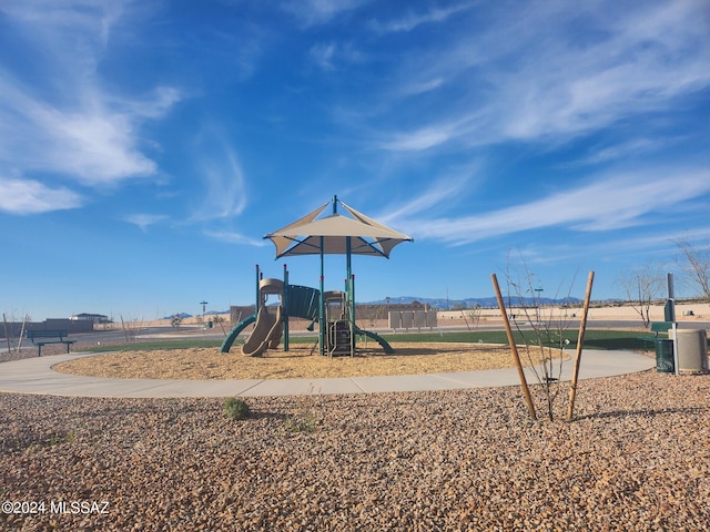 view of play area with central air condition unit