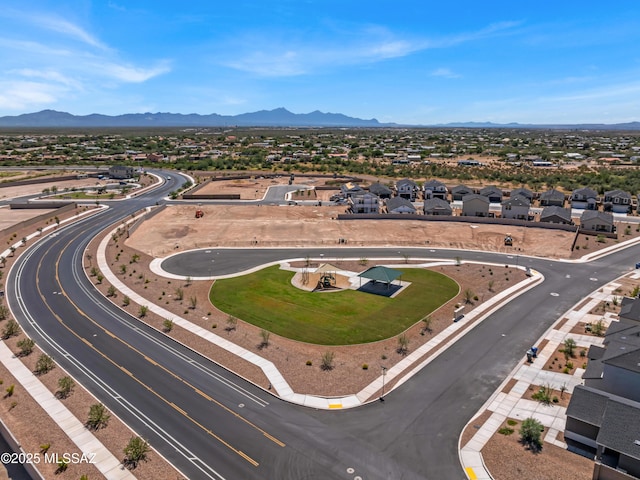 bird's eye view featuring a mountain view