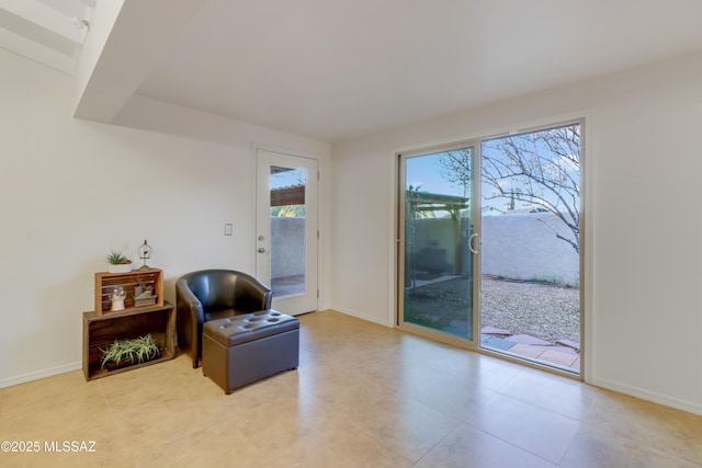 living area featuring plenty of natural light