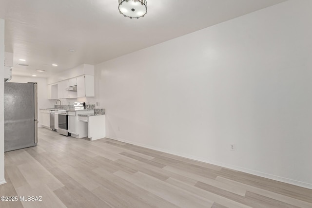 unfurnished living room featuring light hardwood / wood-style floors