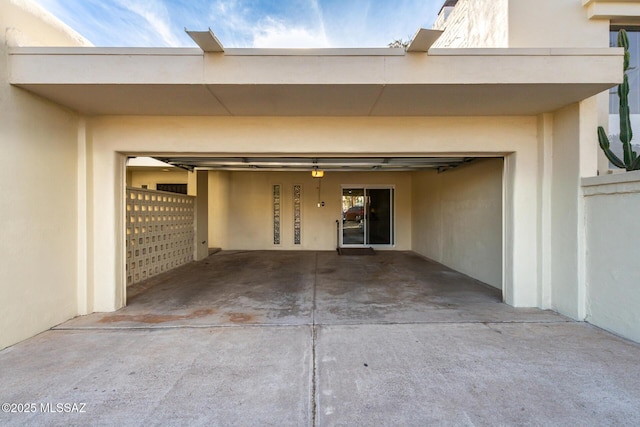 view of garage