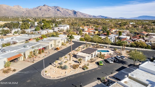 aerial view with a mountain view