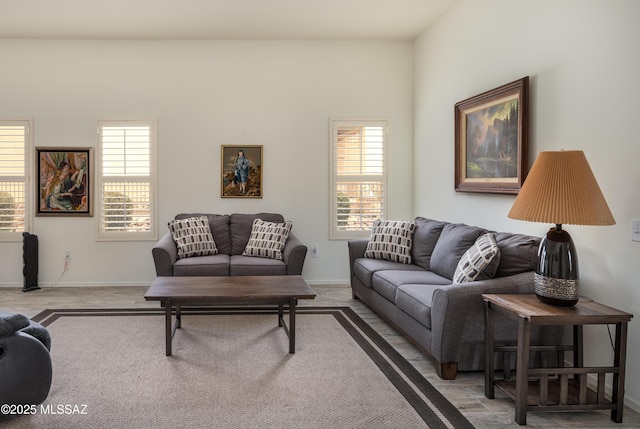 living room with plenty of natural light