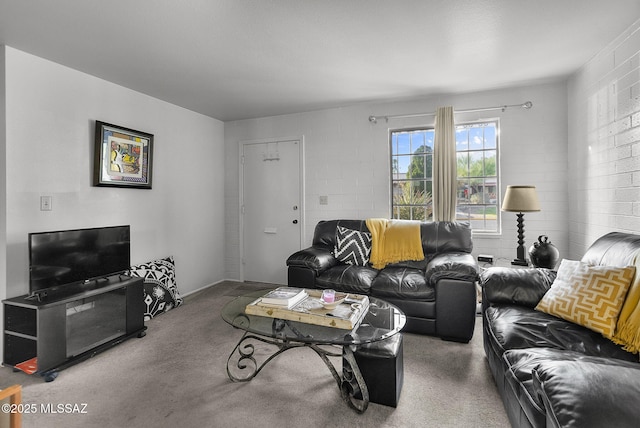 living room featuring carpet floors