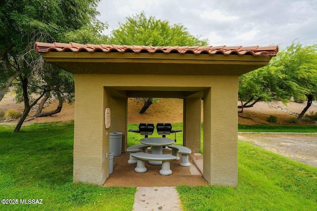 view of patio featuring area for grilling