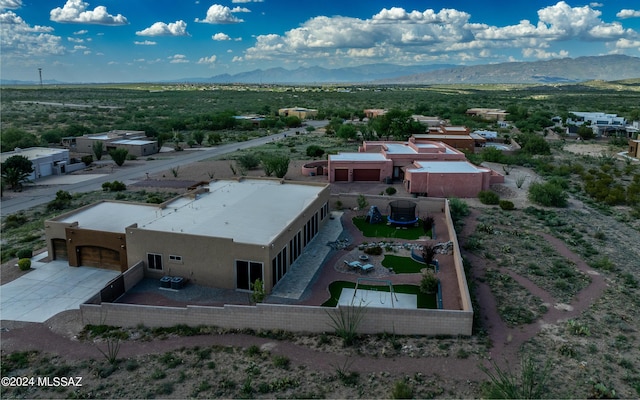 drone / aerial view with a mountain view