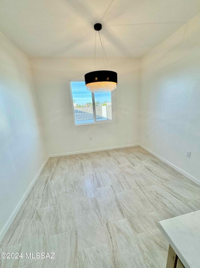 view of unfurnished dining area