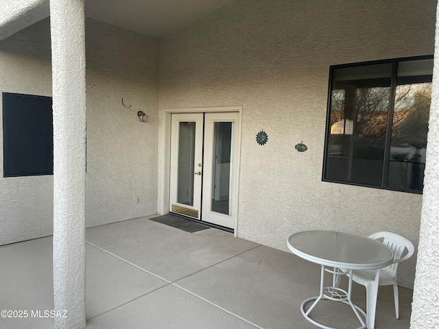 view of patio / terrace featuring french doors