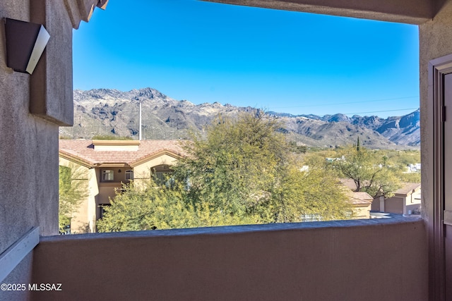 balcony with a mountain view