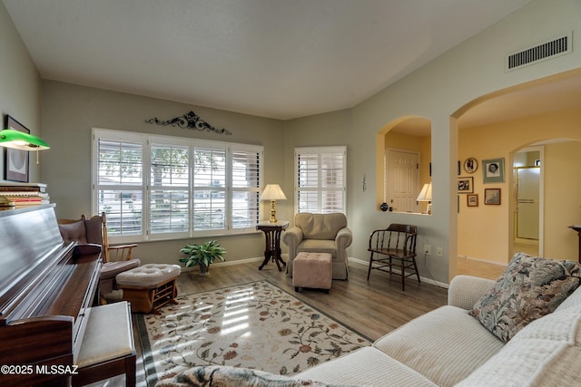 living room featuring hardwood / wood-style floors