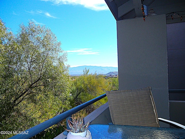 balcony with a mountain view