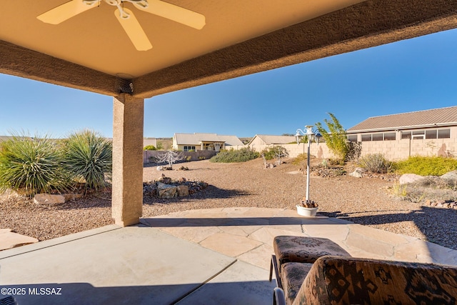 view of patio with ceiling fan