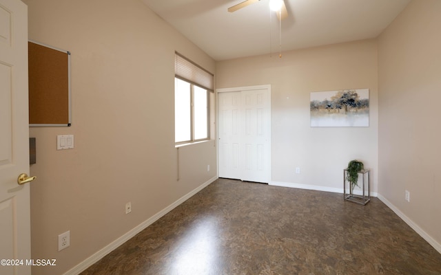 spare room featuring ceiling fan