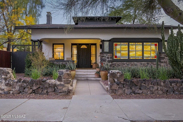 view of front of home with covered porch