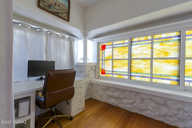 office featuring hardwood / wood-style flooring