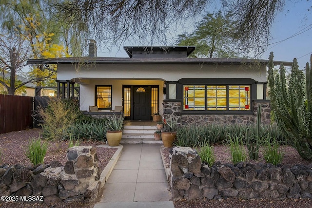 view of front of home with covered porch