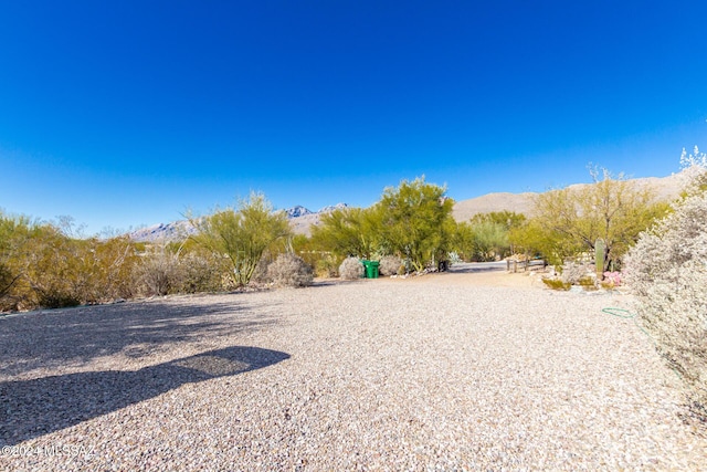 view of yard featuring a mountain view