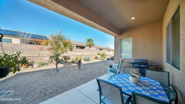 view of patio with grilling area