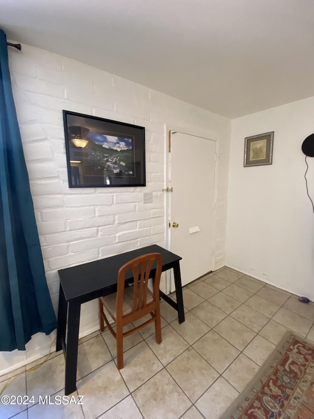 dining room featuring light tile patterned flooring