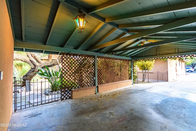 view of garage