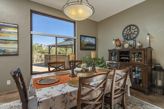 view of tiled dining space