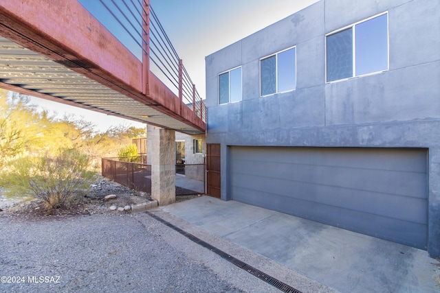 view of garage