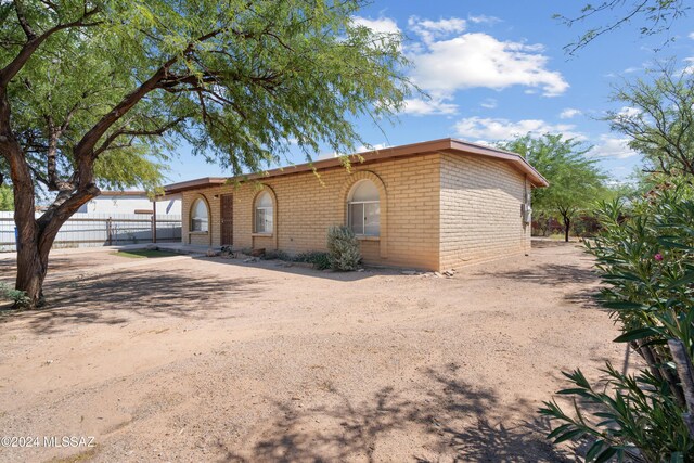 view of single story home