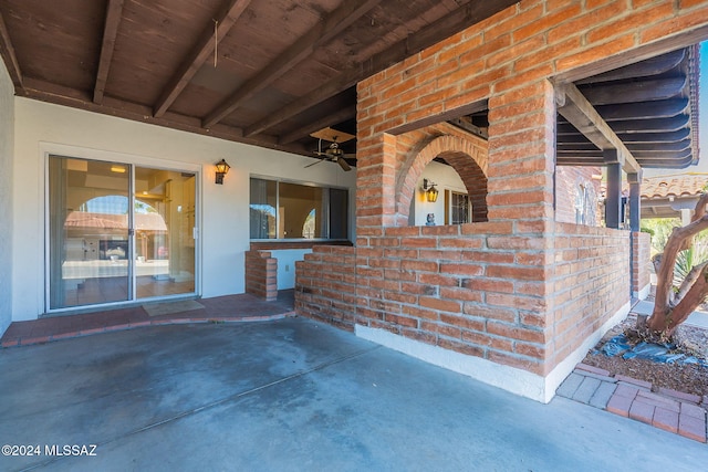 view of patio / terrace with ceiling fan