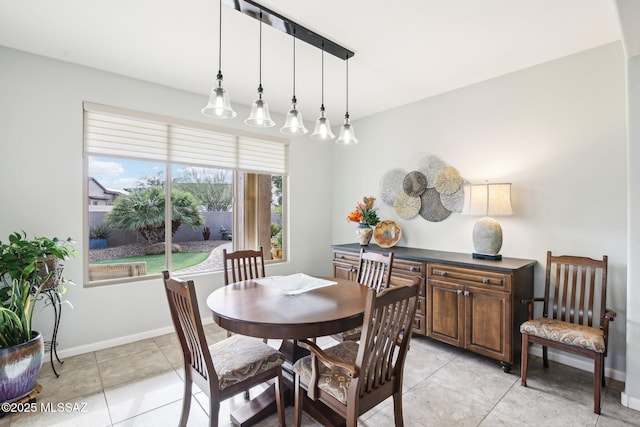 view of tiled dining room